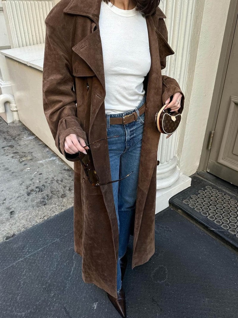 $228 HOUSE of HARLOW x REVOLVE BROWN SUEDE TRENCHCOAT ANTHROPOLOGIE ST AGNI BOHO